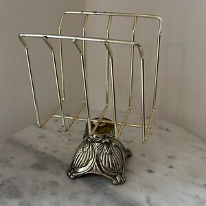 VNTG Victorian Style Silver Toned Decorative Napkin or Envelope Holder